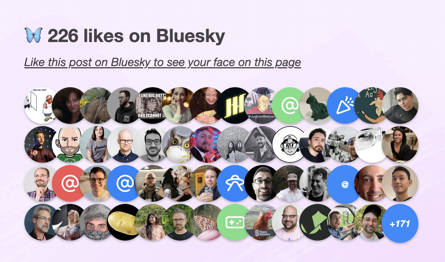Screenshot of Salma's Bluesky likes widget